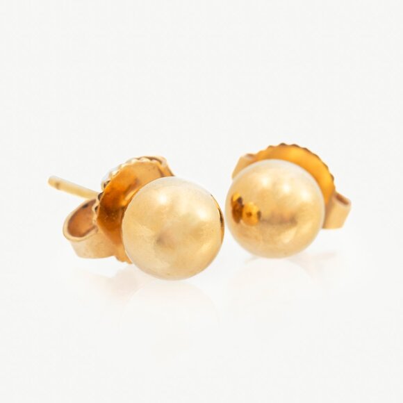 Tiffany & Co. 18k Gold Ball Stud Earrings - Picture 1 of 6